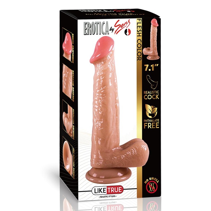 Realistik Dokuda Damarlı Vantuzlu Penis 18 CM