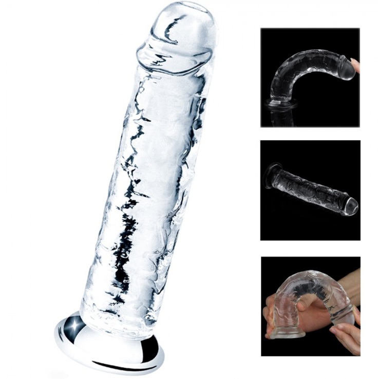 Realistik Jel Dokuda Şeffaf Penis 25 cm