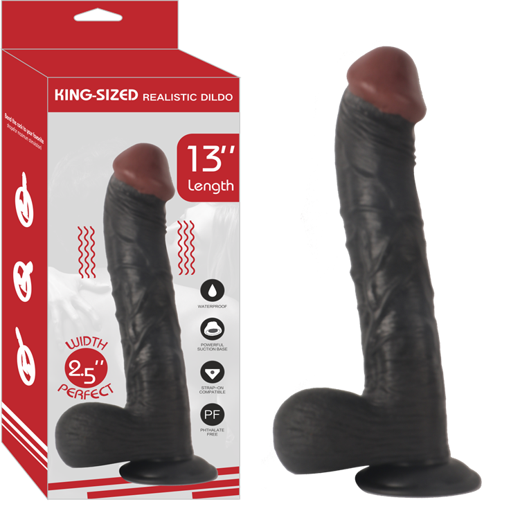 King Sized Black Realistik Penis 33 Cm