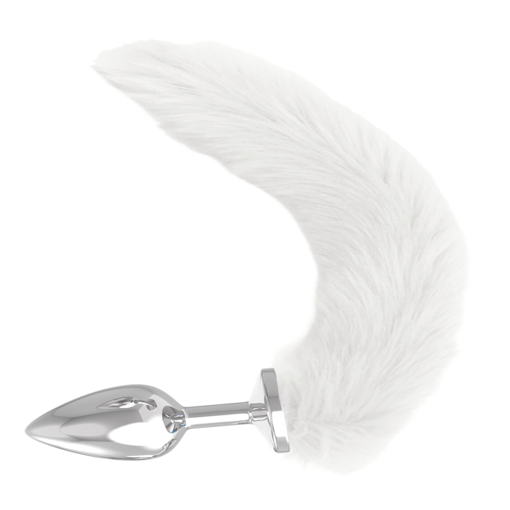 Beyaz Kuyruklu Metal Anal Plug 