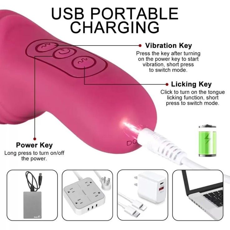 G-Spot ve Klitoris Uyarıcı Dil Vibratör