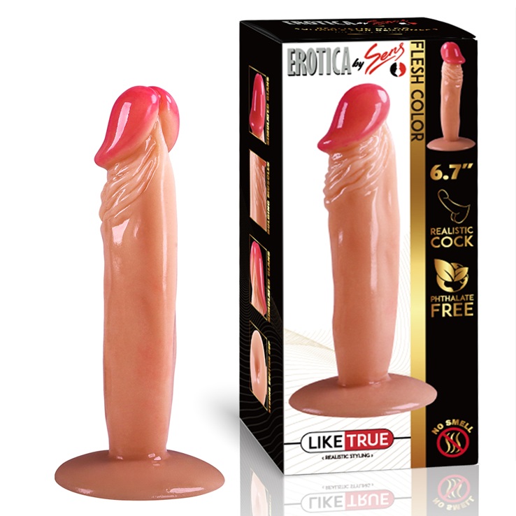 Realistik Dokuda Vantuzlu Penis 17 CM